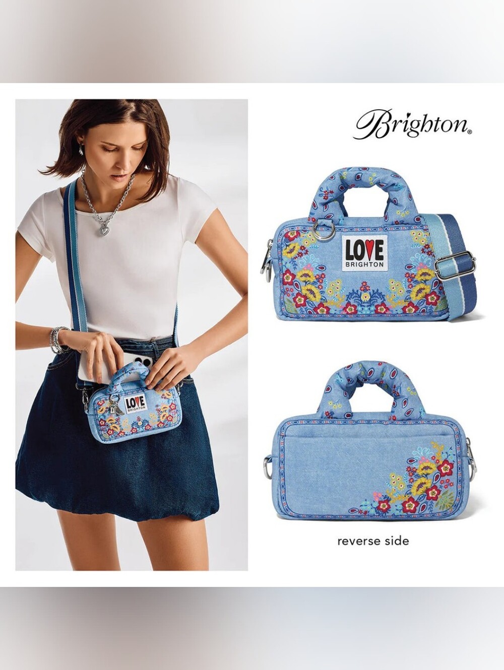 NEW BRIGHTON BANDANA LOVE POUCH Blue CROSSBODY or Handbag NWT